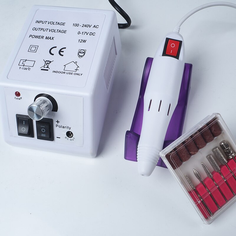 Electric Manicure Machine Set 20000RPM Nail Drill Milling Cutter Nail Art Sanding File Gel Cuticle Remover: White / us