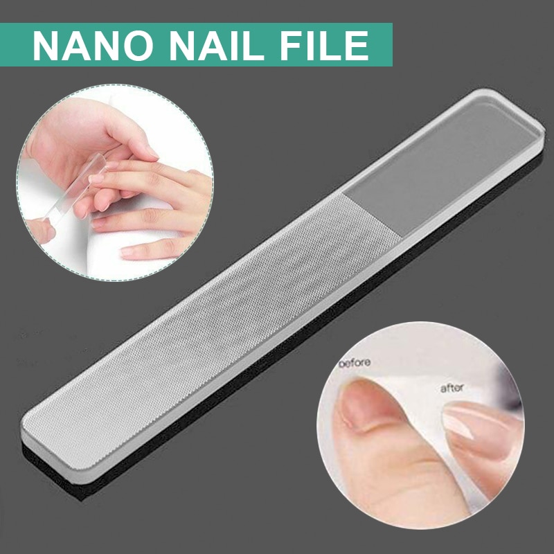 Professionele Nano Nagelvijl Gepolijst Glas Transparant Slijpen Nail Art Manicure Nail Shiner Buffer