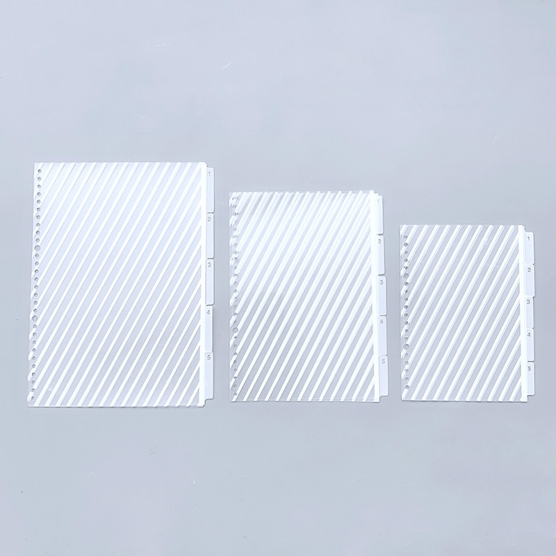 5 Sheets/pack A5/B5 Binder Index Dividers Classification Card 20/26 Hole Binder Foil Index Divider Accessories