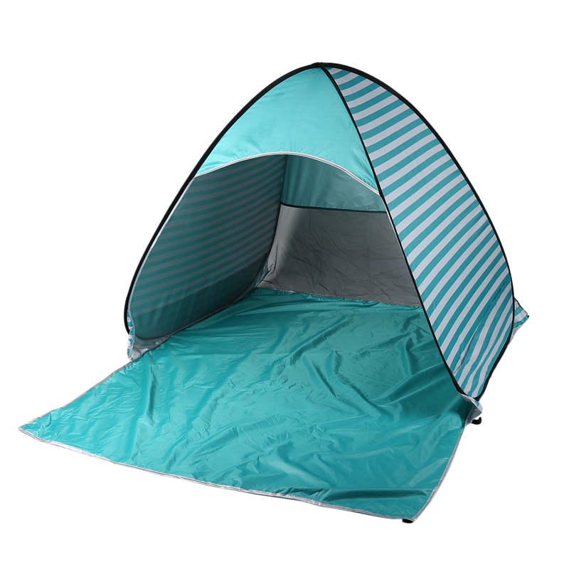 Outdoor 2 Persoon Strand Camping Tent Anti-Uv Draagbare Quick Zonnescherm Shelter Luifel Streep Automatische Tent