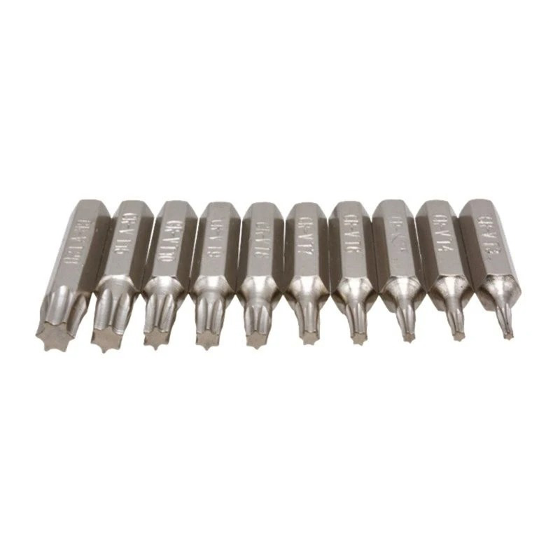 10PCS CR-V Torx Schroevendraaier Bits Set T3 T4 T5 T6 T7 T8 T9 T10 T15 T20 Mobiele Reparatie bit Pruimenbloesems Repareren Hoofd