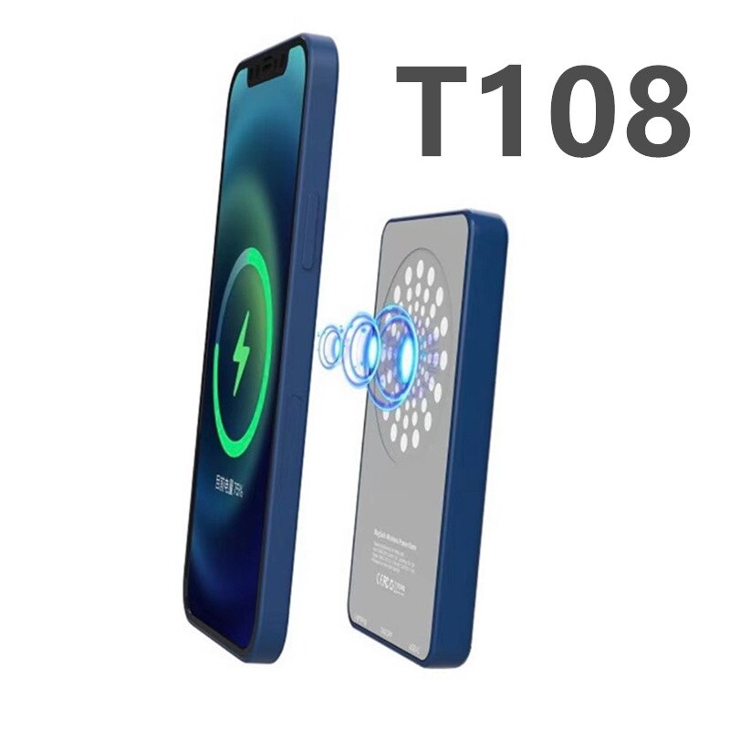 15W Magnetic Charger Power Bank For Magsafe Iphone 12 12pro Max 12 Mini Wireless Charging Powerbank Mobile Phone Battery Android: blue