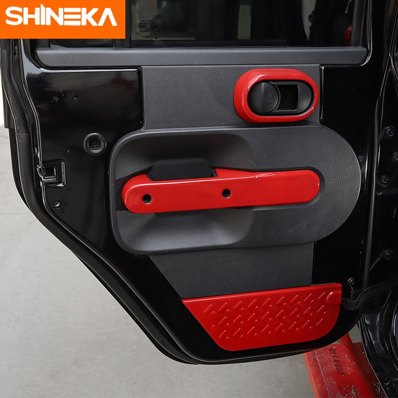 Molduras de Interior SHINEKA para Jeep Wrangler JK 2007 Kit de decoración de coche rojo pegatinas accesorios para Jeep Wrangler JK