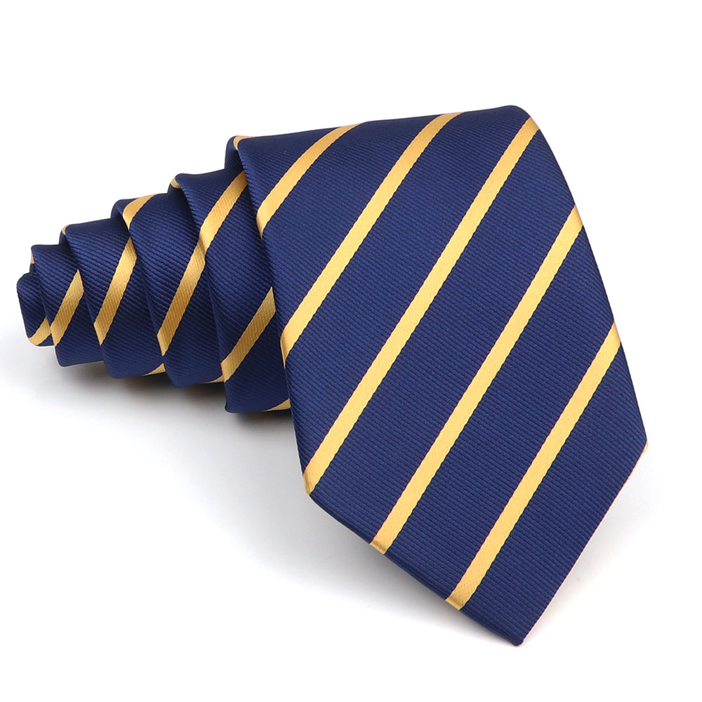 Nouvelle cravate rayée hommes 8cm cravates affaires nouvel an classique cravate accessoires de bureau hommes Costume usage quotidien fête de mariage: Jaune vif