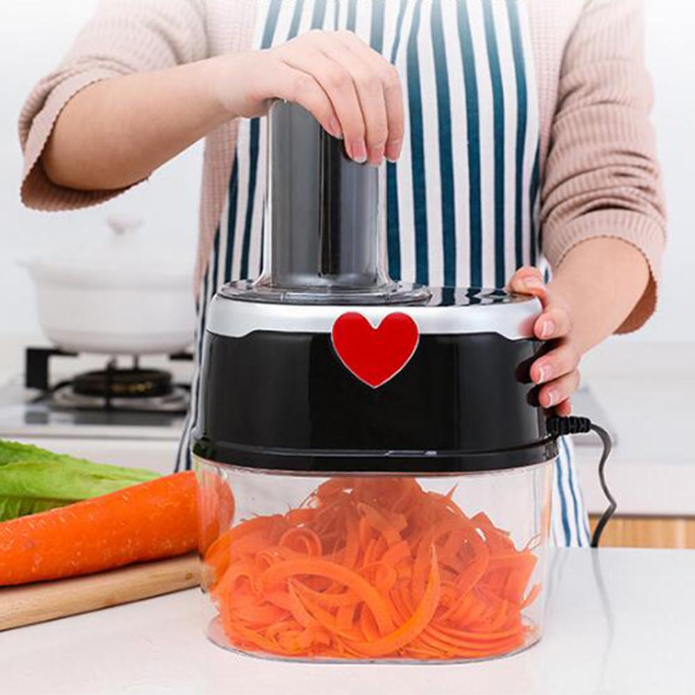 500W Multifunction Electric Sliced Grater Food Machine Spiral Funnel Potato Cucumber Shredder Vegetable Chopper Kitchen Gadgets