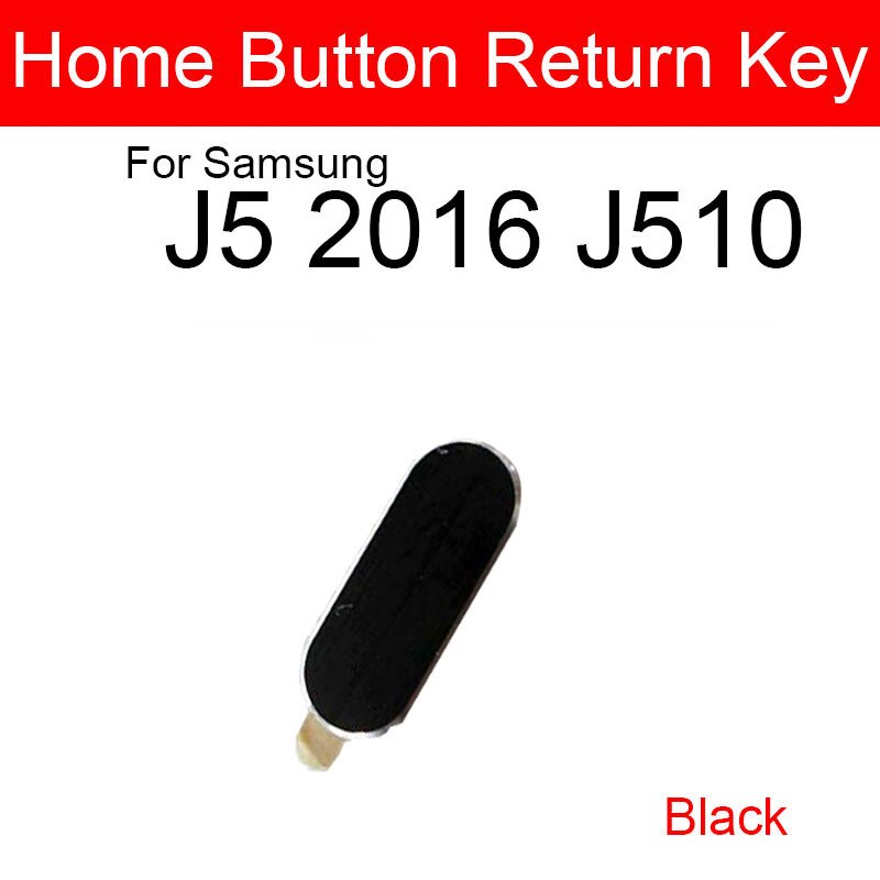 Bouton accueil pour Samsung Galaxy J3 J5 J7 J320 J510 J710 bouton de reconnaissance de retour de Menu, pièces de réparation de câbles flexibles: black J5 2016 J510