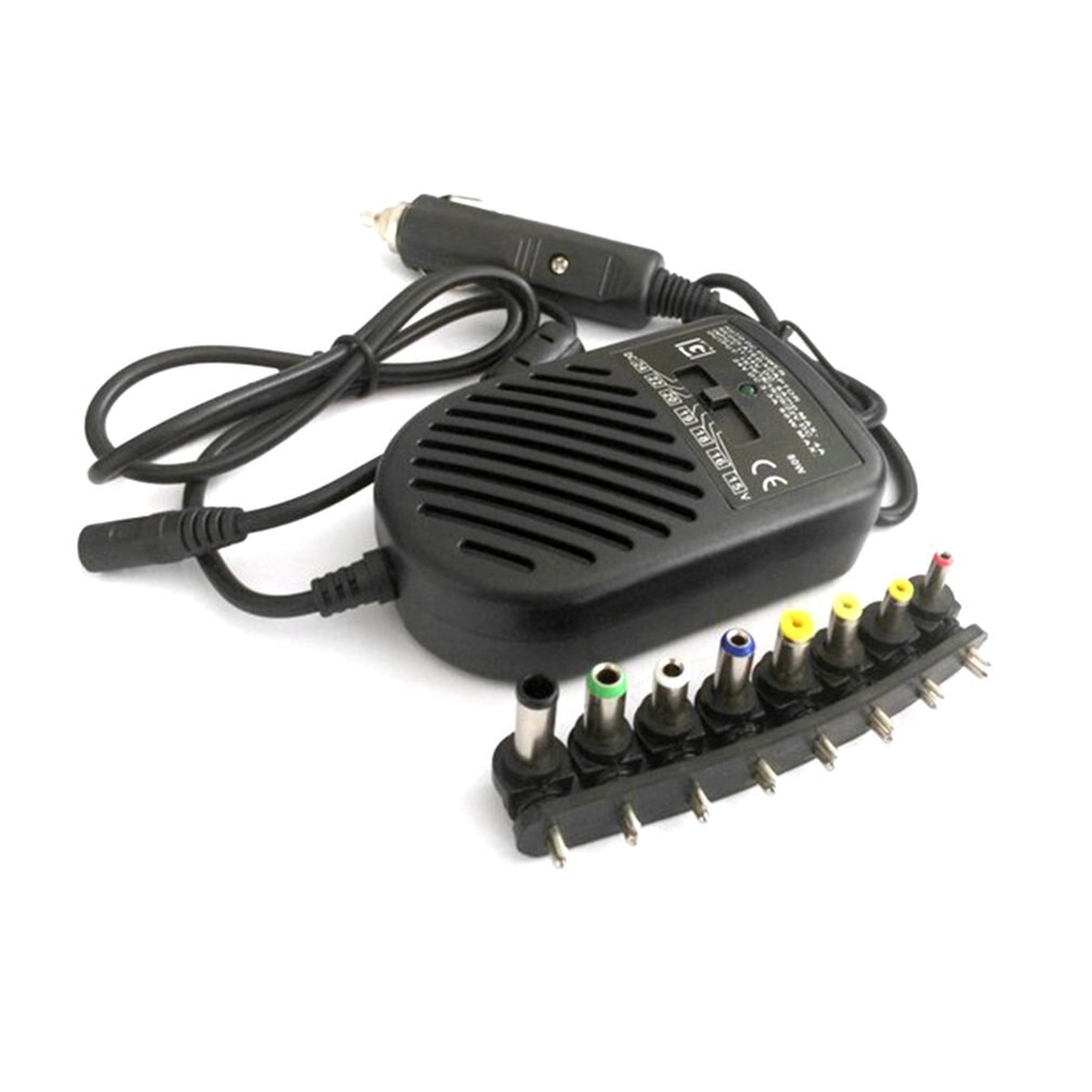 Universal 80W DC Auto Charger Power Adapter With 8 Ports For Laptop Notebook Computer PC 15~24V Variable Voltage
