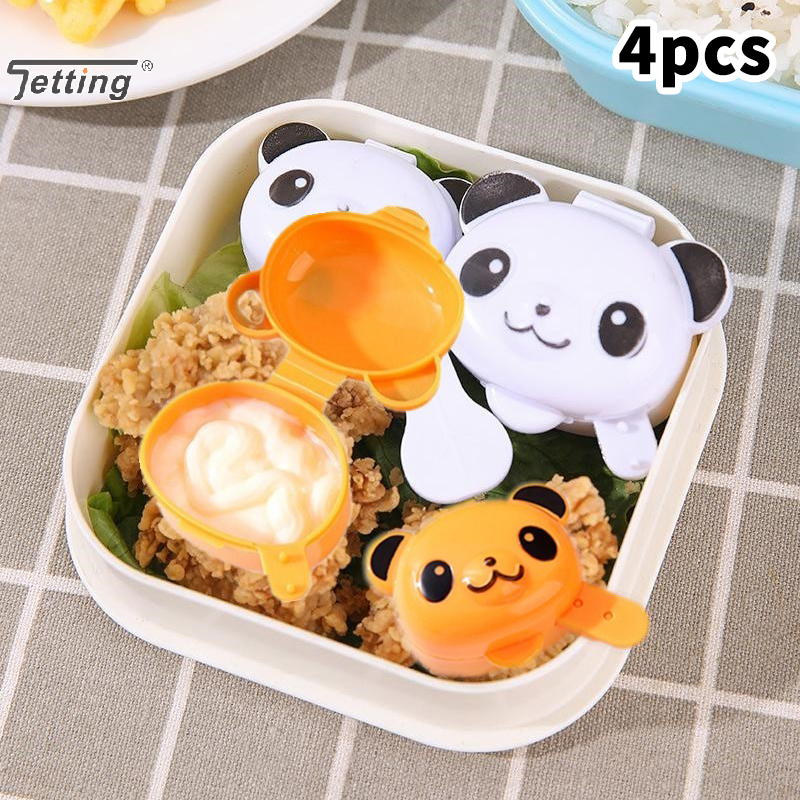 Mini botella dispensadora de condimentos, caja de salsa portátil, aderezo para ensalada de ketchup, contenedor de condimentos, accesorios para fiambrera Bento, 4 Uds.