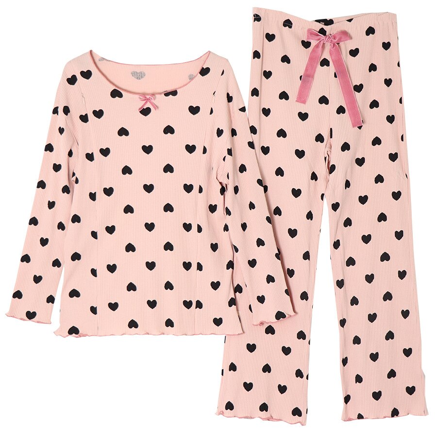 Amning barsel nattøj efterår bomuld sødt hjerte amning åndbar amning gravid pyjamas sæt