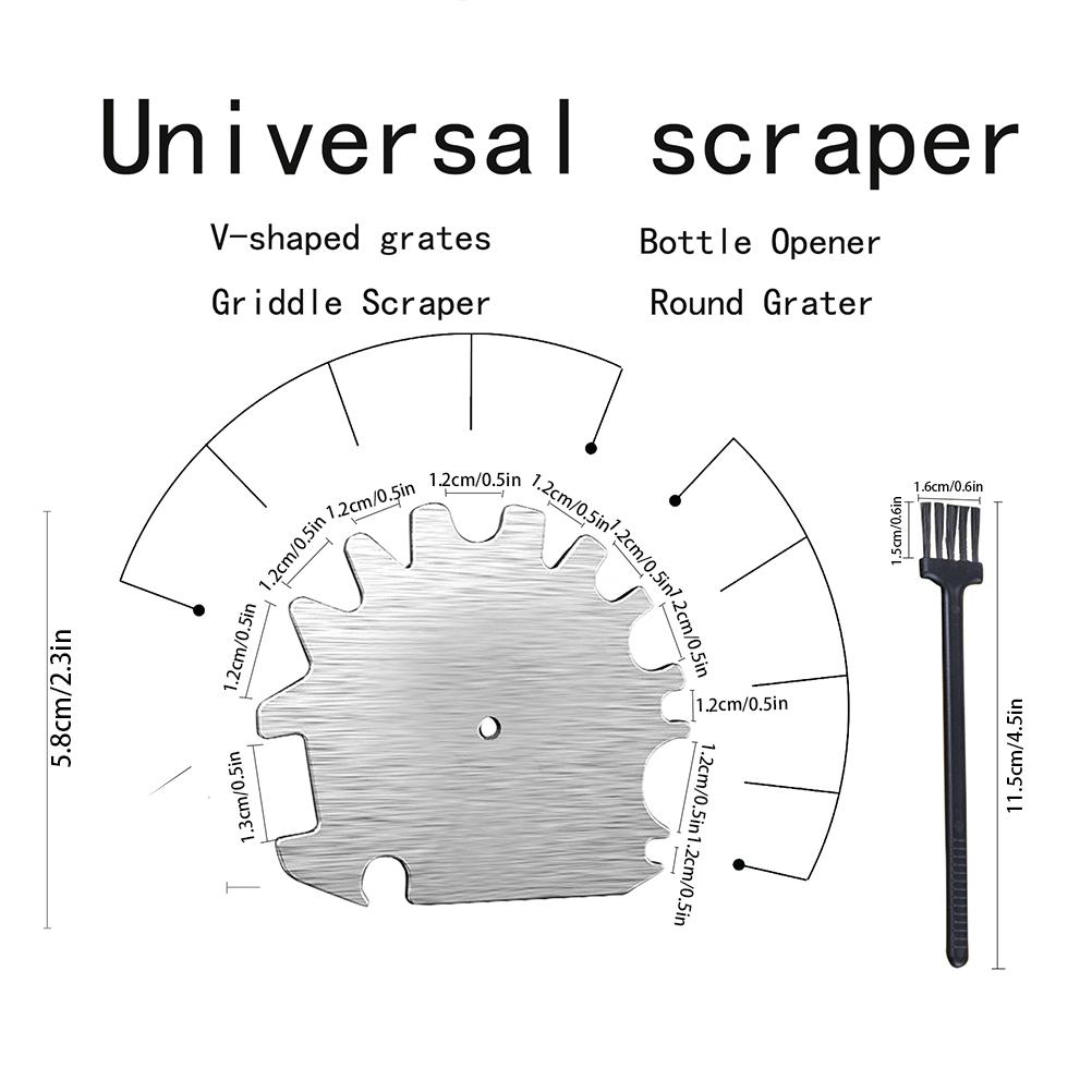 Portable Barbecue Grill Scraper Stainless Steel Grate Grill Scraper Barbecue Cleaning Brush Scrubber Tool BBQ Accessoires