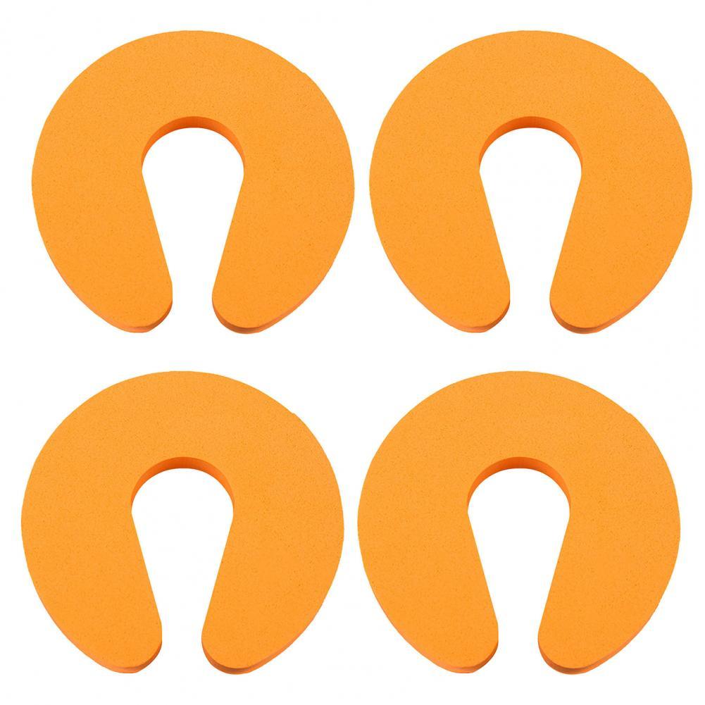4Pcs Household Door Buffer High Elasticity Door Stopper Home Improvement C Shape Doorstop for Protecting Children Safe Stopper: Orange