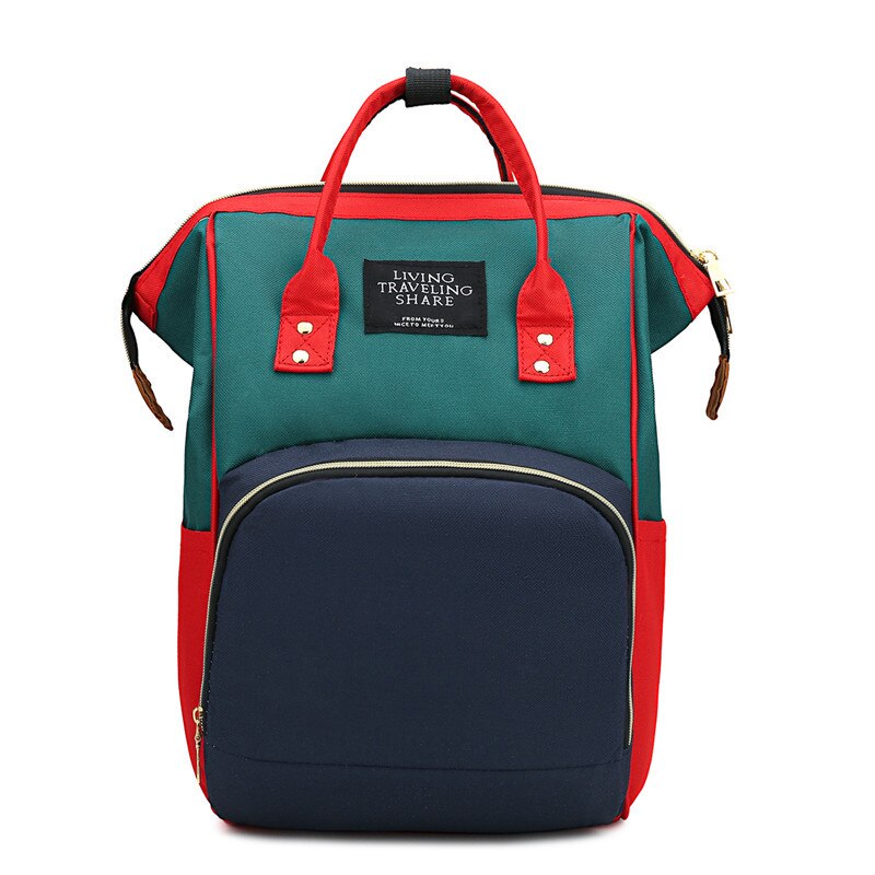Contrast Kleur Luiertas Lichtgewicht Multi-Functionele Grote Capaciteit Hand Mother 'S Bag Zwangere Vrouwen Mama Zak Zuigeling: Red Green Blue