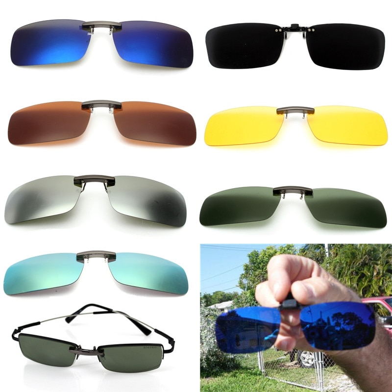 Effektivt unisex polariseret klip på solbriller nærsynet kørsel nattesyn linse anti-uva cykling ridning solbrille klip
