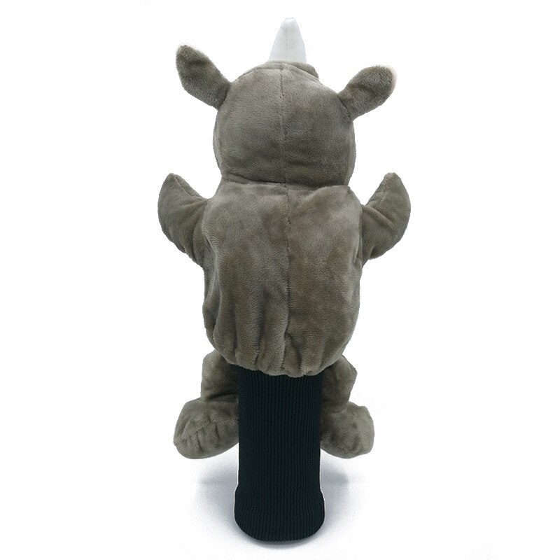 White Angle Rhinoceros Cartoon Animal Golf Head Cover 460cc Driver Headcover Golf Club Accessories Mascot Novelty Cute