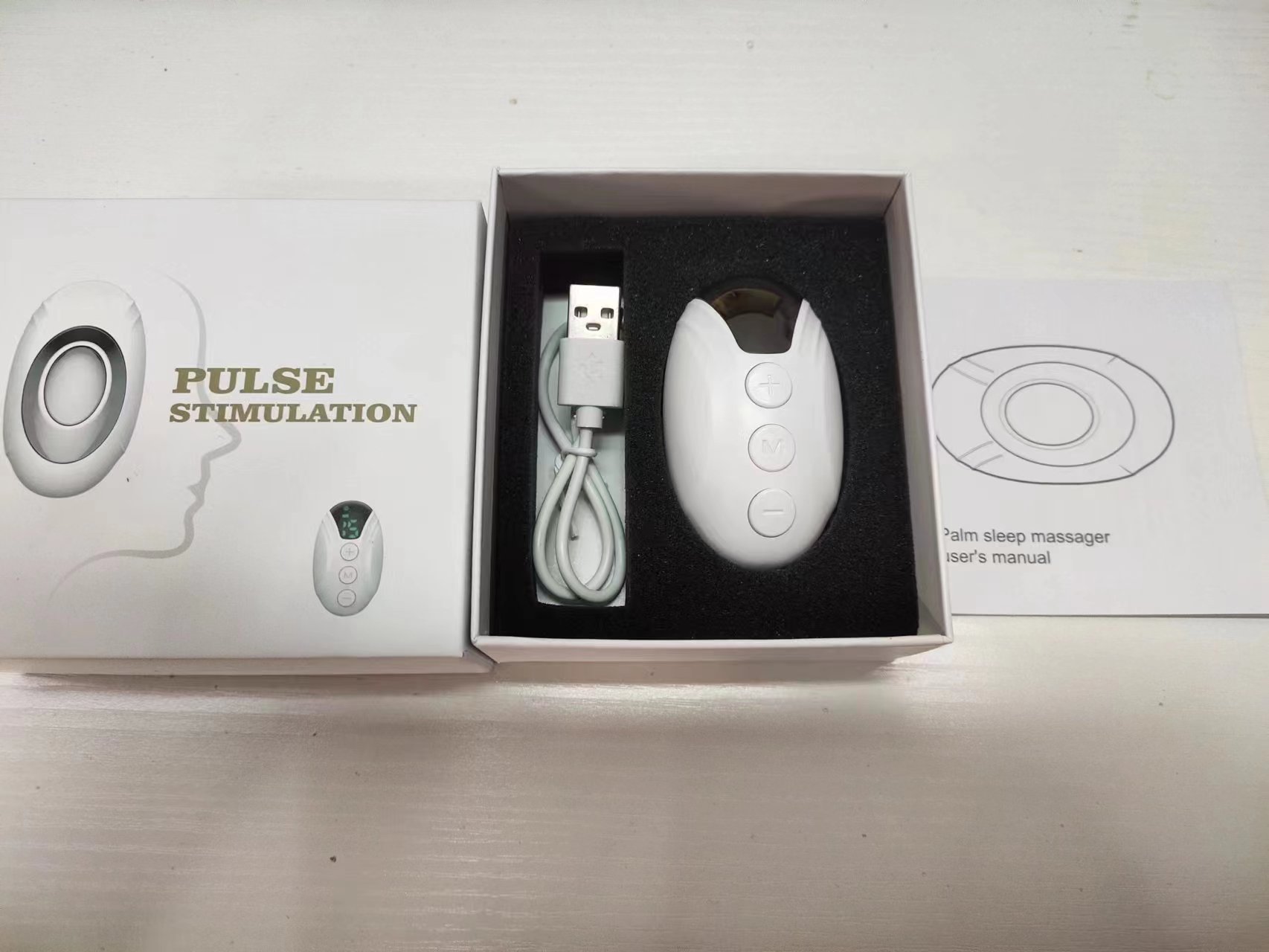 Handheld Sleep Aid Device Relieve Insomnia Instrument Help Sleep Night Anxiety Therapy Relaxatio Pressure Relief Sleep Device: WHITE