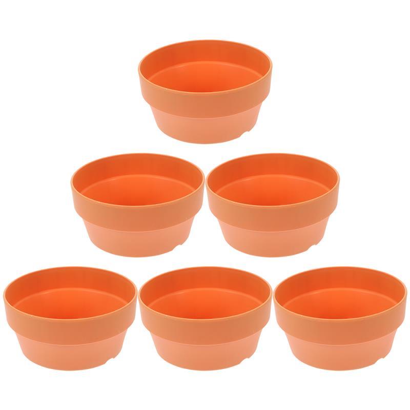 3Pcs Flower Pot With Drainage Hole For Plant Planter Plastic Container Garden Supplies Terracotta Round Bonsai Plants: Red