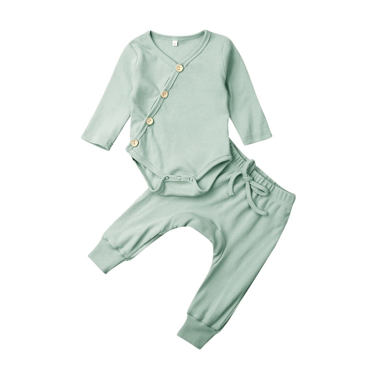 Baby Lente Herfst Kleding Baby Baby Baby Boy Meisje Kleding Winter Lange Mouw Tops Broek Outfits 2 Stuks Sets trainingspakken: green / 12m