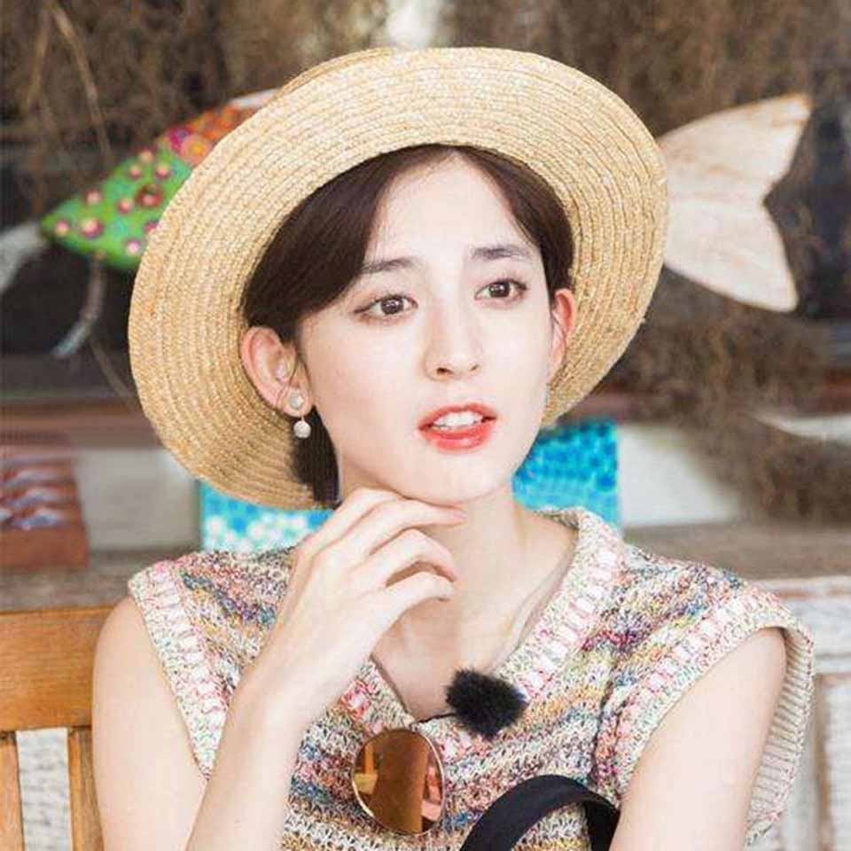 Sommer håndlavet naturlig hvede-halm solhat kvinder stråhat bred skygge flade top hatte mænd strand solide hætter solbeskyttelse chapeau