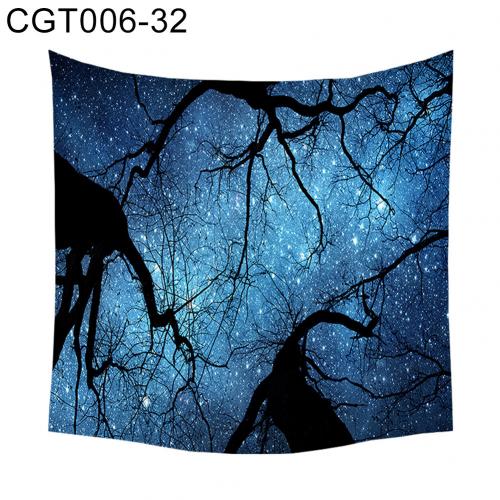 Tapisserie arbre forêt étoile ciel tournesol tenture murale tapisserie tapis toile de fond décor mur tissu tapisseries macramé: CGT00632 130x150cm