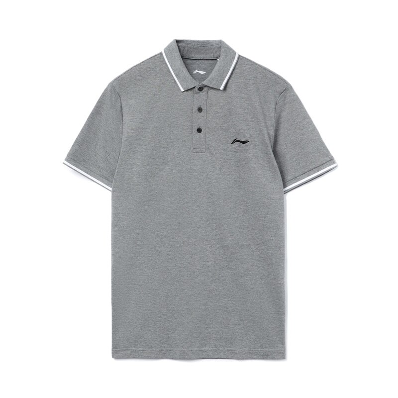 Li-ning – POLO d&#39;entraînement 100% coton pour hommes, T-shirt coupe régulière avec doublure à boutons, Fitness, loisirs, respirant, Sport, APLR061: APLR061-5 / M