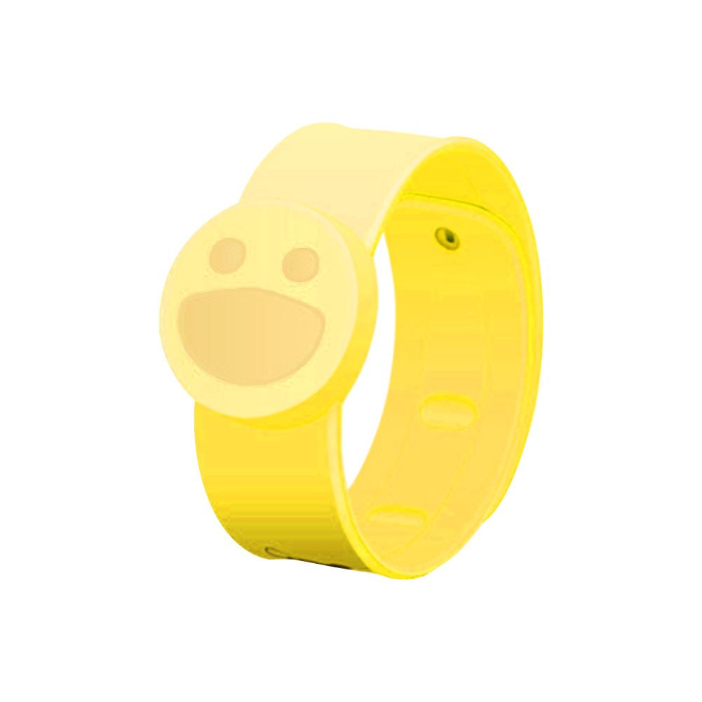 Kinderen Muggen Armband Glimlach Gezicht Plantaardige Etherische Olie Siliconen Anti-Muggen Armband: Yellow