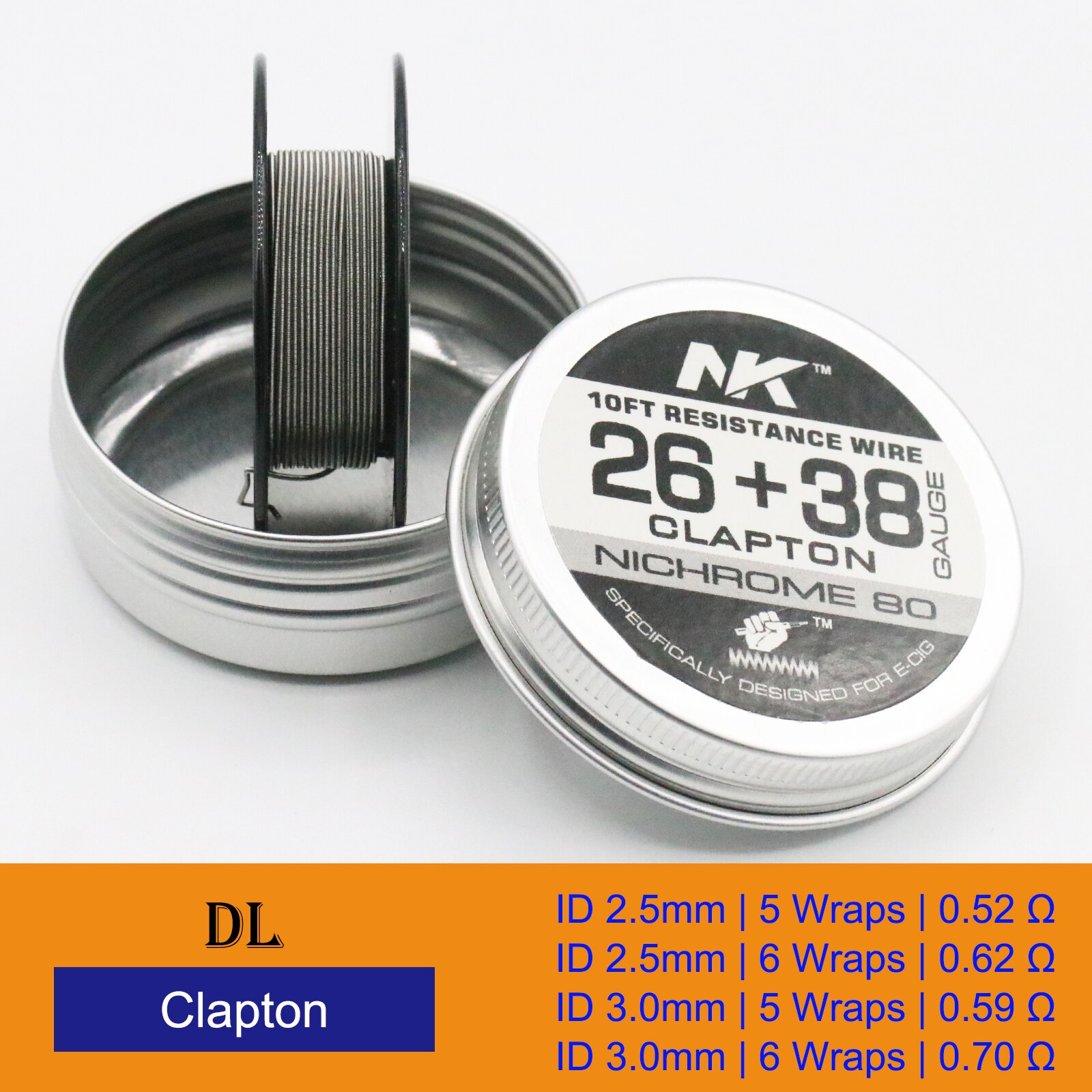 NK Ni80 filo di bobina Clapton fuso Nichrome sfalsato filo di riscaldamento alieno per Vape RDA RTA 10 piedi: 7. Ni80 26-38