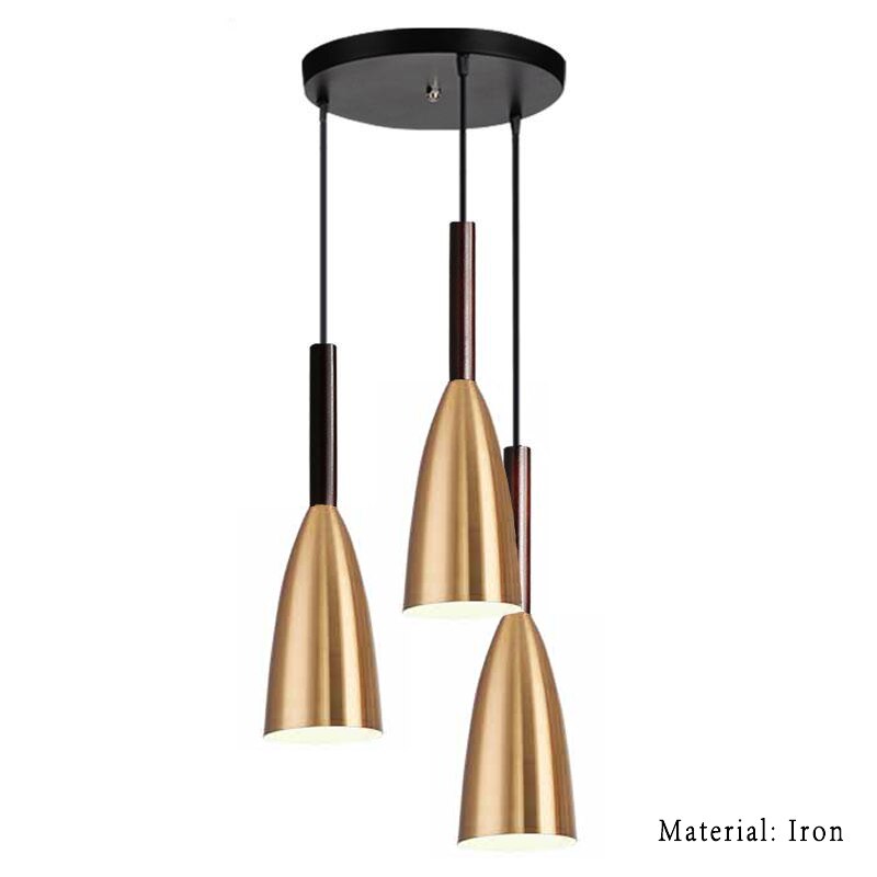 Moderne minimalistisk  e27 pendellamper bar cafe restaurant indretning træ aluminium hængelampe belysning armatur: Kombinationstilstand 11