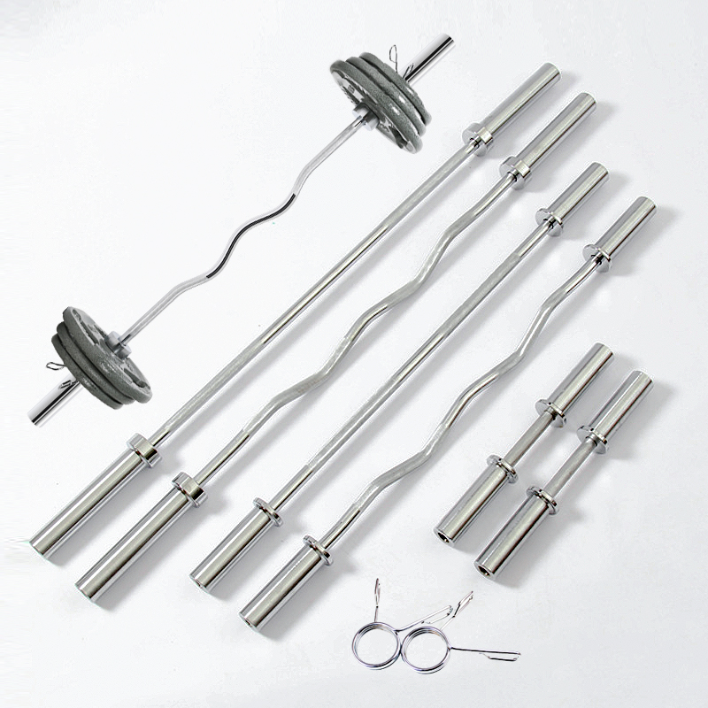 1.2M Fitness Barbell Bar Home Solid Straight Curved Weight Lifting Workout Rod For 20mm/50mm Gym Weight Plate Dumbbells Discs