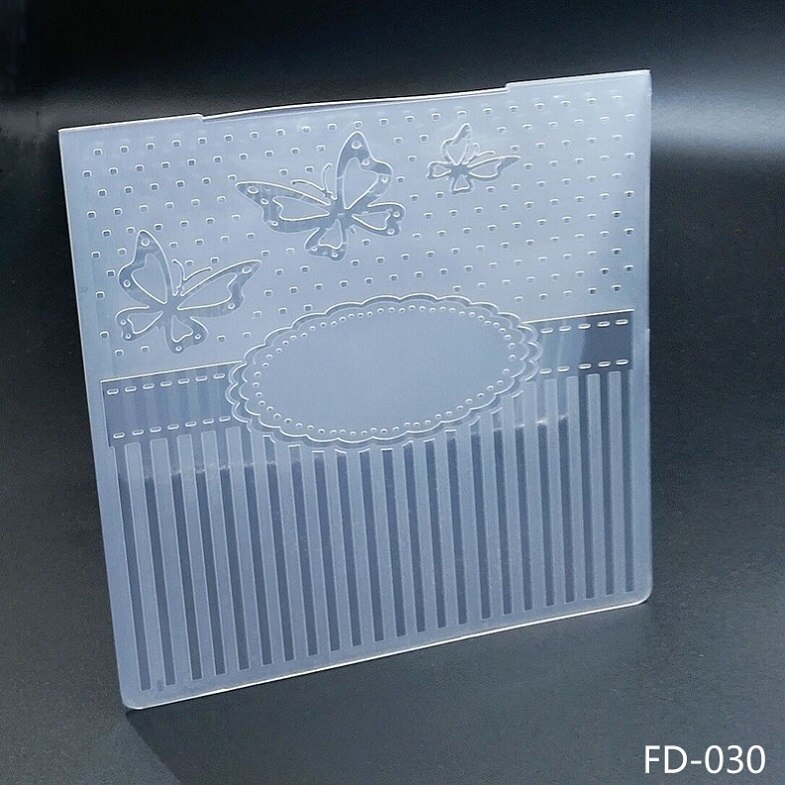 Carpeta de plástico para manualidades, troqueles de corte de papel en relieve transparente con estilo: FD-030