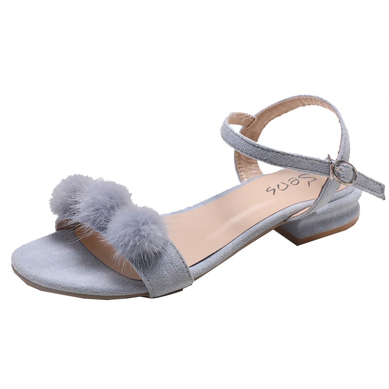 Net berømthed pels bold åben tå spænde bånd flok kvinder sandaler hæle sko kvinder fe mink pels slingback femmes sandaler