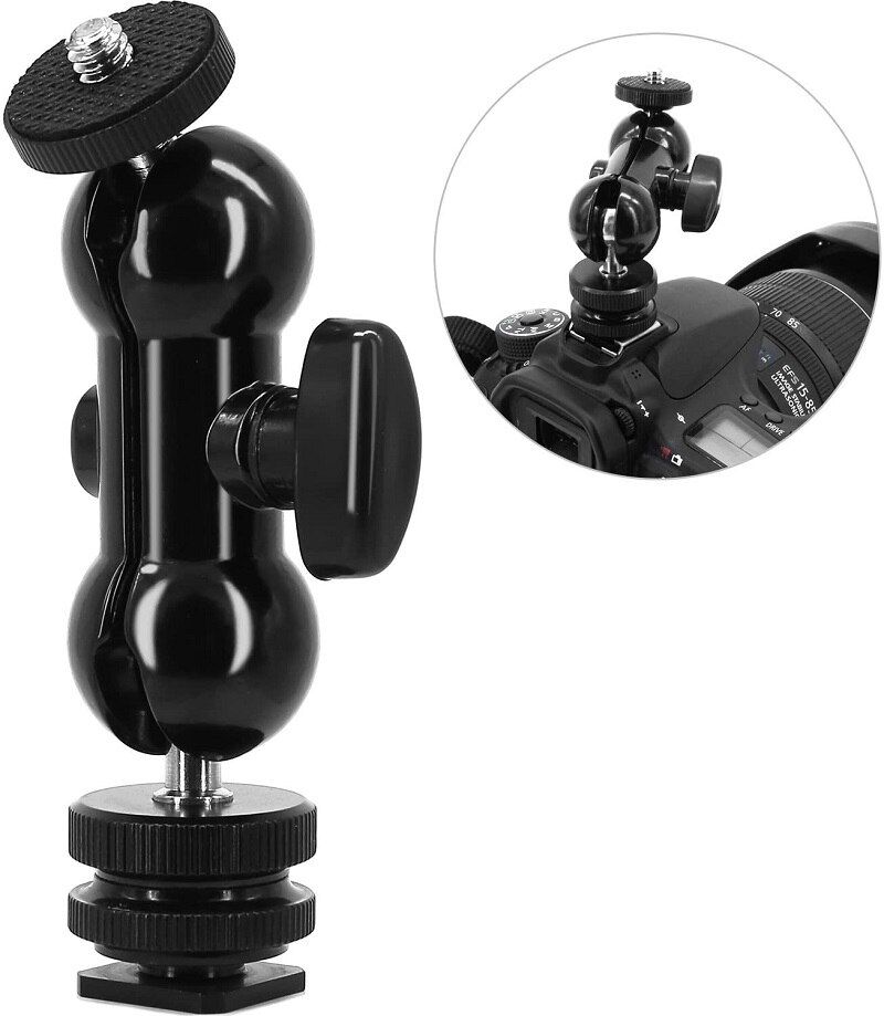 1/4" Phone Clip Holder Flash Shoe Screw Adapter Tripod Mount Flash Shoe Protection Cover for DSLR SLR Camera Accessories: Black