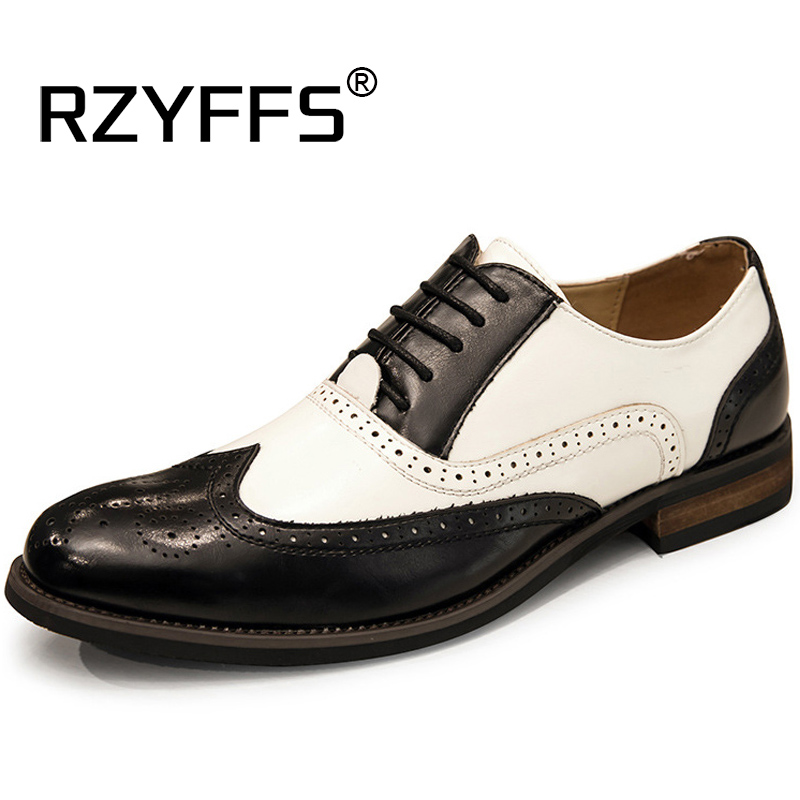 Pointed Toe Men Wedding Shoes Men Formal Leather Shoes Brogues Social Male Black Men Business Dress Shoes B343