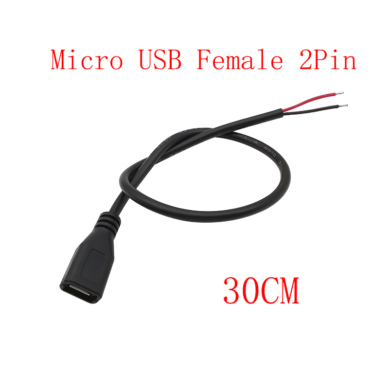Micro USB Male Female Socket Power Supply Cable 2 / 4 Pin Wire Micro USB Plugs Jacks DIY Charging Data Cord Extension Connector: Lavender / 10-19Pcs