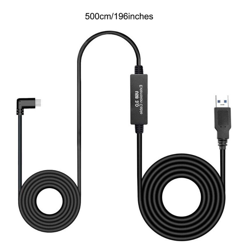 16ft/5m 90 Degree USB 3.0 Type A to USB 3.1 Type C Data Charging Cable for O culus Quest VR Headset Cellphone Tablet PC: Default Title