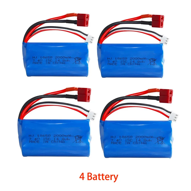 Batería recargable de alta velocidad para coche, pila de 18650 V, 7,4 mAh, adecuada para control remoto, barco, vehículo todoterreno, 2000: Rosa