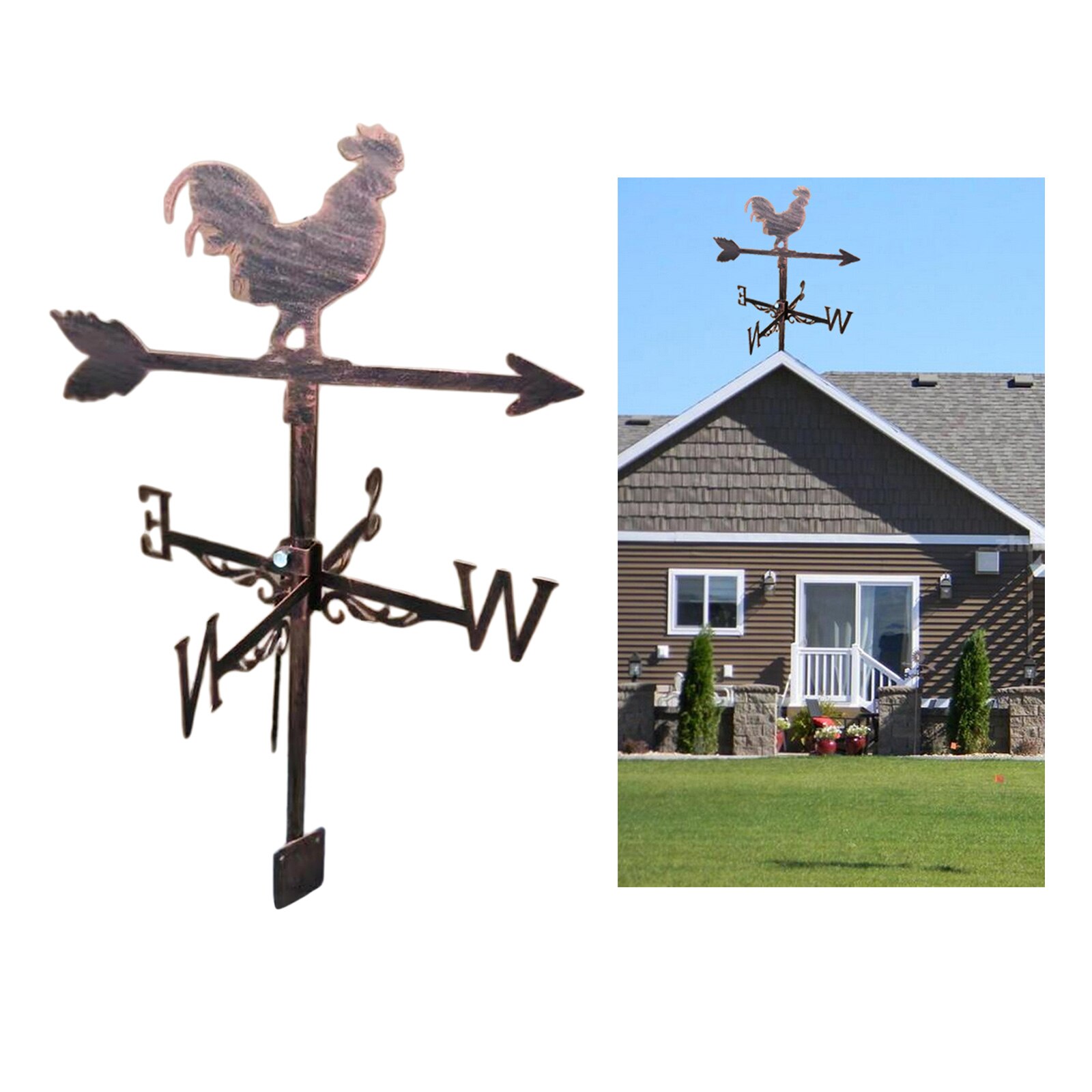 Stainless Iron Weathervane Weather Vane Outdoor Decor Decorations