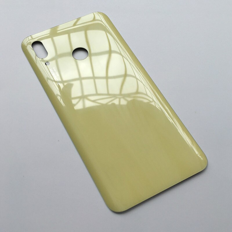 Zmodyfikowany bez Logo dla Huawei Nova 3 Nova3 tylna pokrywa tylny Panel szklany wymiana obudowy obudowy baterii + naklejka Adheisve: Yellow No Lens