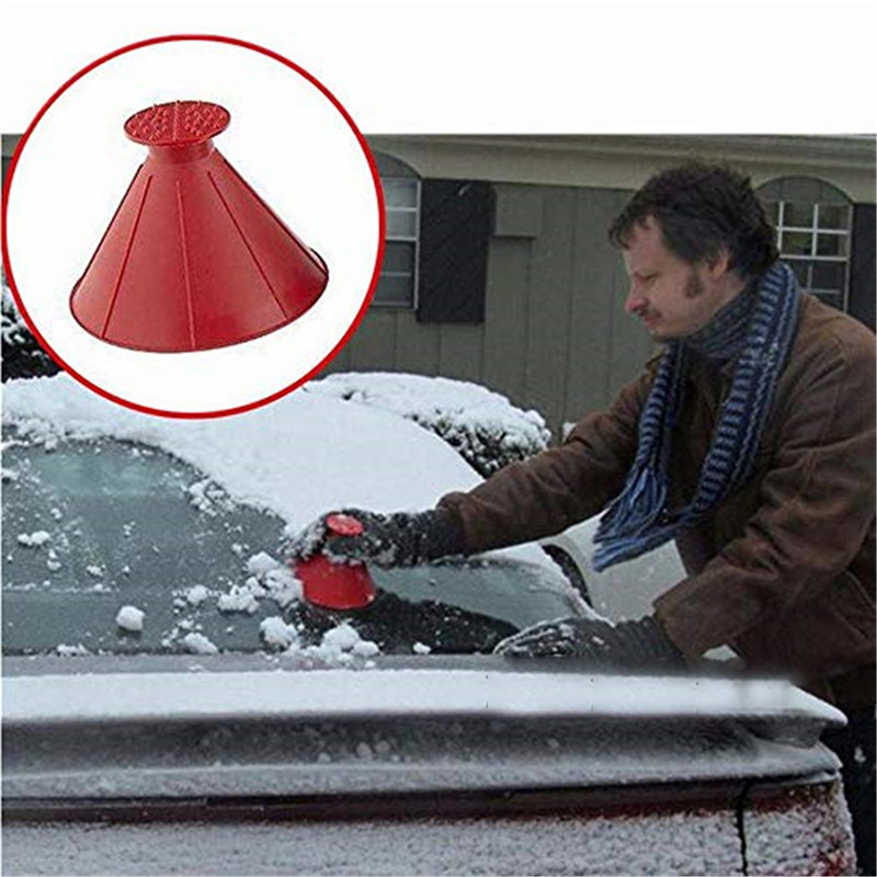 Magic Window Voorruit Auto Venster Ijskrabber Kegel Vormige Trechter Sneeuw Remover Tool Schrapen EEN Ronde Glazenwasser Glas Ruitenwisser