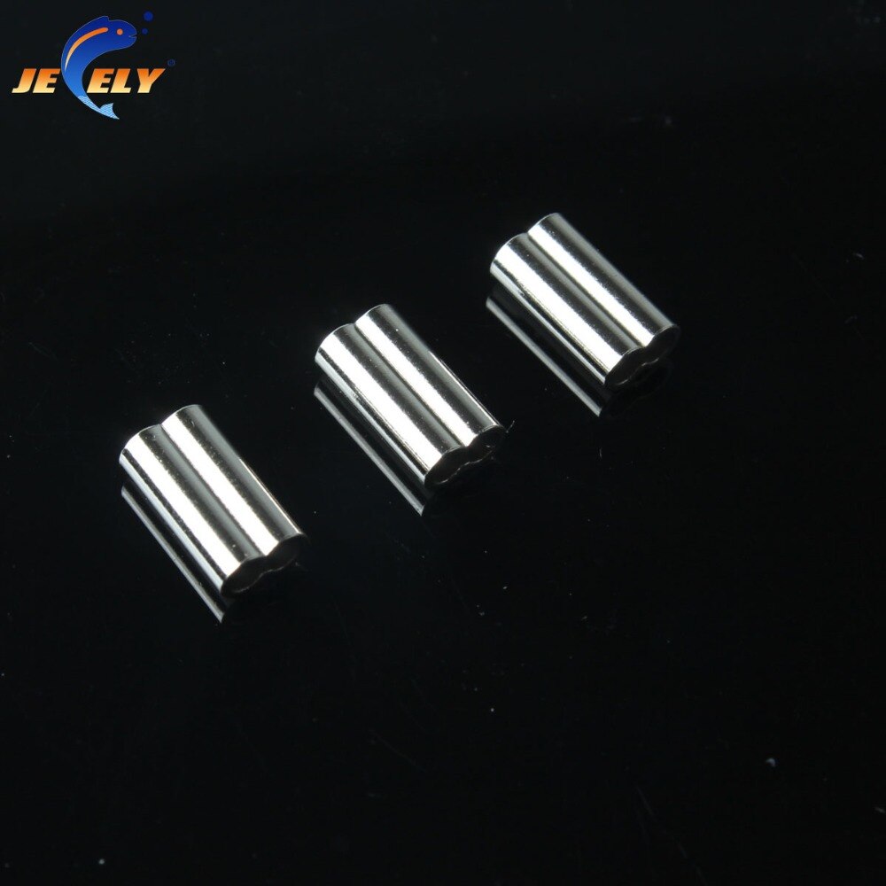 Jeely 50pcs/bag 0.8mm-2.4mm double brass copper crimp tube for spearfishing long line fishing nylon line