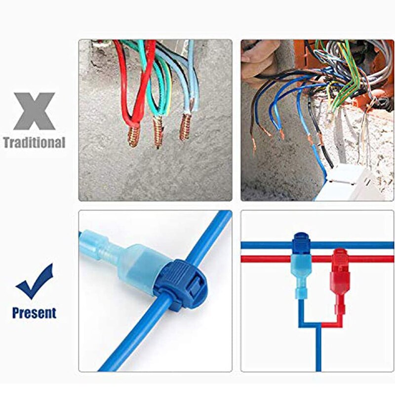 Terminales de conectores de cable t-tap de 240/360/120/40 Uds empalme rápido aislado eléctrico macho conector desconectar rápido