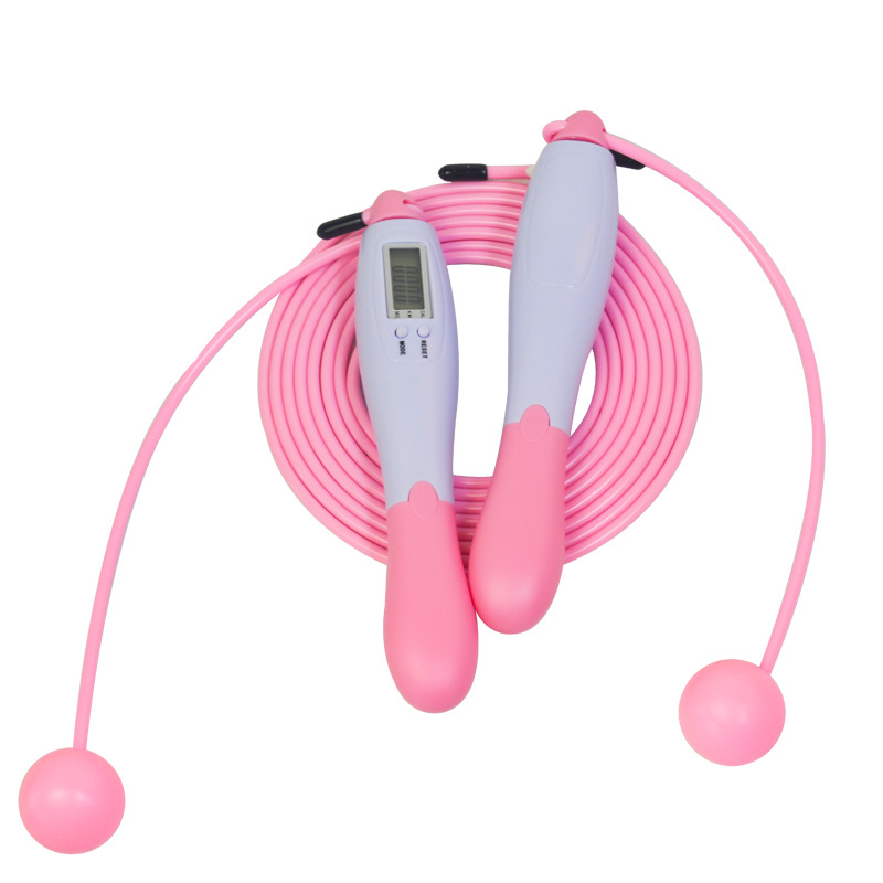 2022 digital sem fio contador de calorias pular corda esporte pesos exercício fitness corpo edifício sem fio digital pular cordas conjunto: Set pink