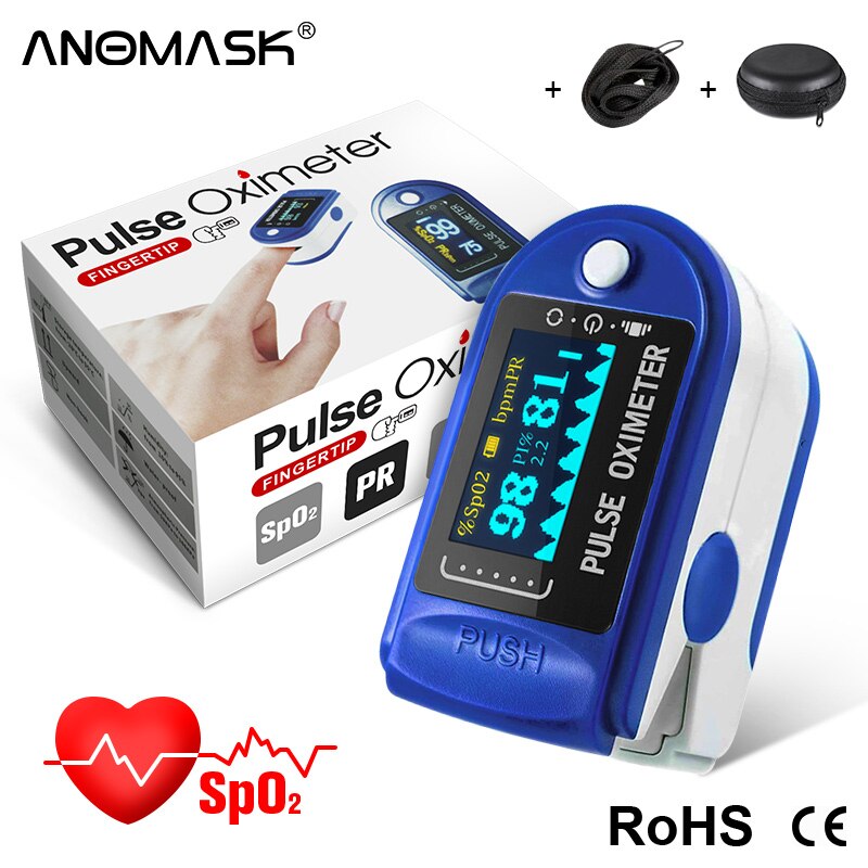Blood Oximeter + Thermometer Blood Oxygen Saturation Health Monitoring SPO2 PR PI Portable One-Key Measuring Ear Thermometer: Transparent