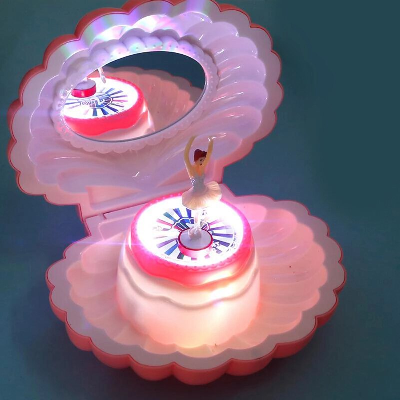 Shell Vorm Ballet Meisje Muziekdoos Met Licht Klassieke Retro Melody Voor Verjaardagen Feestdagen Bruiloft En Partijen