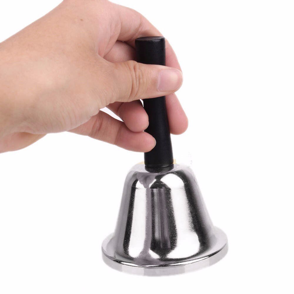 Zilver Tafelbel Houten Handvat Diner Hand Bell Voor Home School Restaurant Bellen Jingle Bells Kerstversiering Praktische