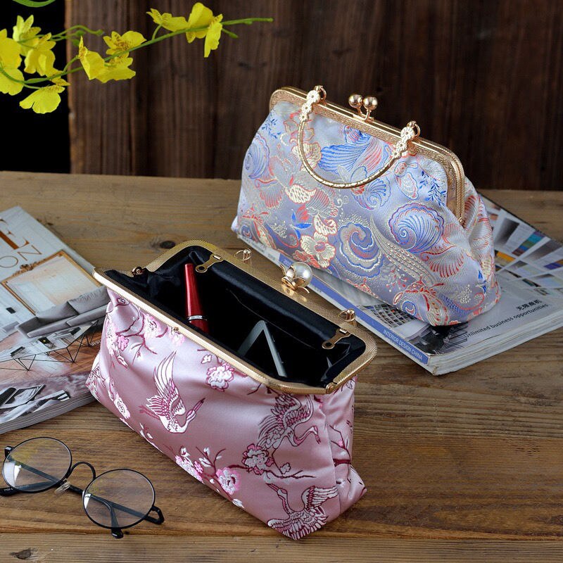 Klasyczne kwiaty japonia styl klasyczny pocałunek blokady powłoki torby prezent dla mamy łańcucha kobiet torba na ramię Crossbody torebki damskie