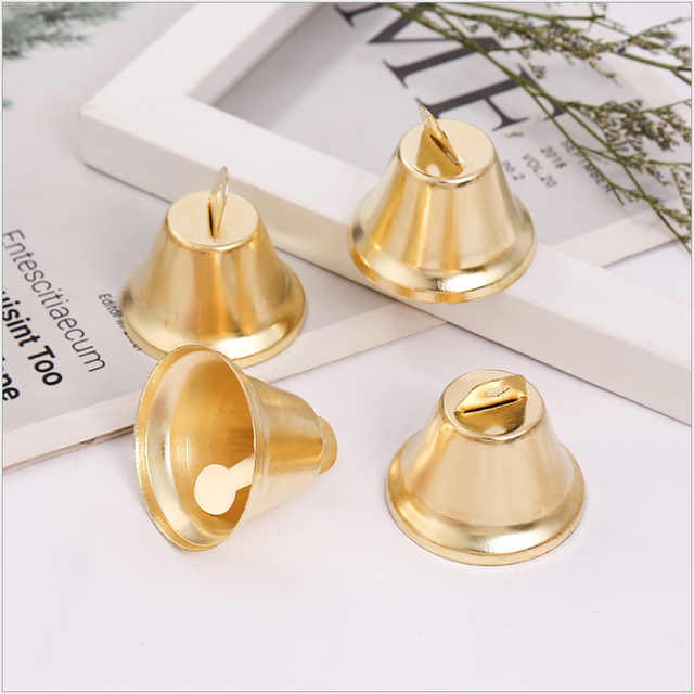 Metal Christmas Bell Party Decor Jingle Bells Christmas Tree Decorations for Xmas Year Santa Claus Party Celebrate: golden / 38mm10pcs