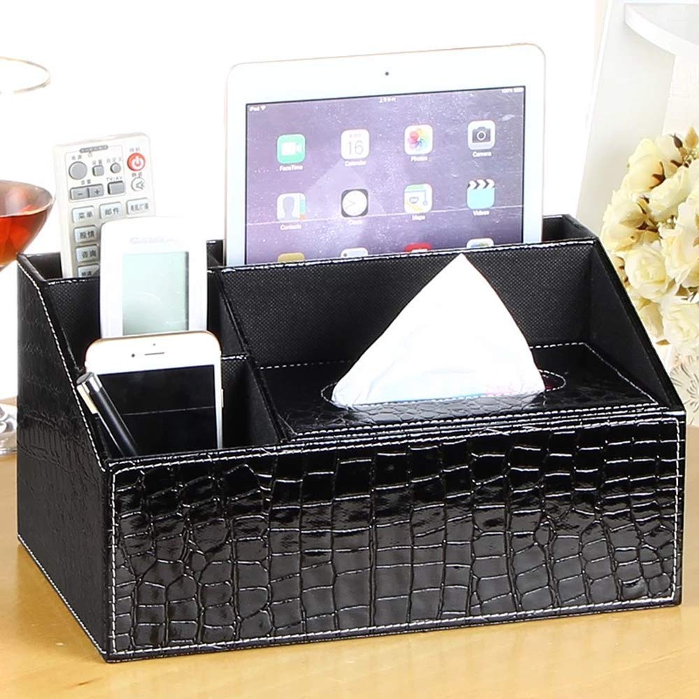 Multifunctional Desk Organizer Pad Notebook File Box Holder-Business Card/Pen/Pencil/Mobile Phone/Stationery Storage Organizer