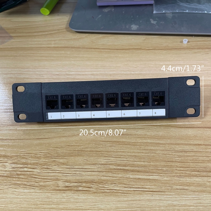 8 Port Cat6 Wallmount Patch Panel 10G Support 1U Network Patch Panel UTP 19-Inch