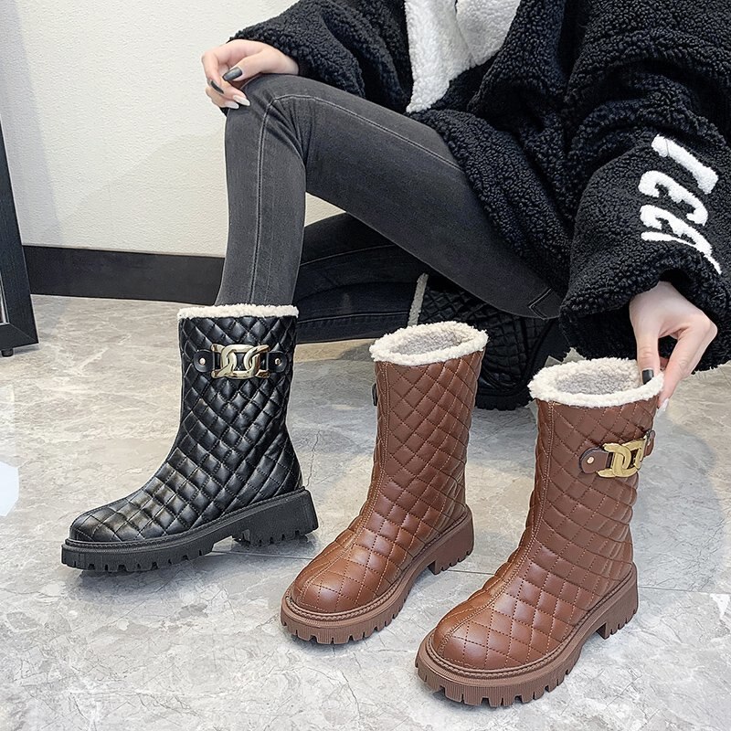 Winter Vrouwen Martin Laarzen Antislip Plus Fluwelen Dikke Warme Katoenen Schoenen Snowboots Wilde Dikke Zool Chelsea korte Laarzen