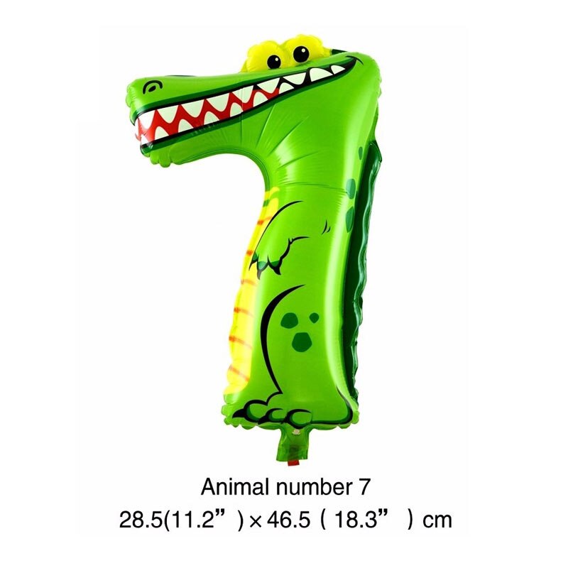 1Pcs 16 Inch Animal Number Foil Inflatable Balloons Kids Party Wedding Happy Birthday Decoration Air Balloon Children's: 7
